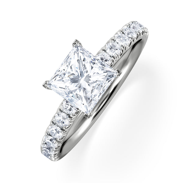 Katerina Lab Princess Diamond Engagement Ring Platinum 1.55ct F/VS1